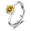 Anillo de moissanita de imitación para mujer, con cuatro garras, cabeza de vaca de 1 quilate, ideal para decoración del hogar, directo de fábrica