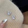 S925 Prata Pin Arco Pérola Brincos Femininos 2024 Nova Chegada Luz Luxo Doce Simples Cinza Fantasma Brincos Brincos