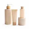 Botellas Biodegradables de Paja de Trigo Multiespecificación Transfronterizas para Cosméticos y Champú con Cabezales de Bomba de Presión, Botellas Vacías de Paja de Trigo