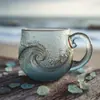Taza de Vidrio para Atardecer de Cristal Marino Transfronteriza Estilo Marino