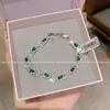 Pulseira Fashion Estilo Europeu e Americano Brilhante Diamante Oval Zircônia Colorida Luxo Leve Design de Nicho Temperamento de Alto Padrão Iluminador Joia Versátil