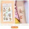 Pegatinas de Tatuaje Ruikalong Transfronterizas Nuevas con Brillo de Animales Marinos para Niños, Pegatinas de Tatuaje Coloridas Impermeables Lindas de Dibujos Animados
