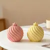 Amapola DIY Aromaterapia Yeso Resina Campana Giratoria Rayada Frasco de Almacenamiento Taza para Velas Adorno Molde de Silicona