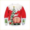 2024 Novo Europeu e Americano Novo Quente Natal Preguiça Musculosa Impressão 3D Masculina e Feminina Gola Redonda Moletom Roupas de Outono