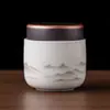 Lata de Chá Estilo Chinês Lata Vazia Lata Selada Lata de Armazenamento de Chá Lata de Armazenamento Lata de Porcelana Lata de Armazenamento de Chá À Prova de Umidade Chá Verde Chá Preto