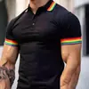 Camisa Polo de Manga Corta para Hombre Estilo Nuevo Europeo y Americano Transfronterizo con Impresión Digital 3D Estilo Hawaiano Moda Casual Polo