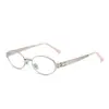 Gafas de sol estilo vintage old money de Wang Hedi para hombre y mujer, montura metálica ovalada única, sensación de alta gama, al por mayor