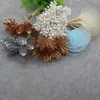 DIY Corona de Novia Mori Flor de Muñeca para Dama de Honor Abanico Xiuhe Material de Decoración de Piña Dorada y Plateada Simulada