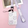 Portatarjetas Oso Morado Tarjeta de Comedor Estudiantil Transporte Público Identificación Escolar Tarjeta de Acceso Funda Protectora Insignia Lanyard Tarjeta de Campus