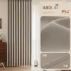 Frete Grátis em Cortinas Chenille Totalmente Blackout Dupla Face Cor Combinando para Quarto e Sala de Estar, Estilo Gancho, Estilo Francês de Luxo Leve Cor Creme