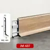 Zoclo de Aleación de Aluminio con Veta de Madera, Zoclo Metálico de Color Madera Natural Ultra Delgado de Doble Capa de 6 cm con Sistema de Clip, Sin Adhesivo