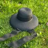 Chapéu de Palha Retro Francês Estilo Hepburn para Mulheres, Chapéu de Palha de Ráfia Dobrável Versátil de Verão, Chapéu de Praia com Aba Larga para Proteção Solar