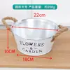 Vaso de Ferro Escovado Branco Vintage Balde para Vasos Decoração de Jardim Varanda Decoração de Armazenamento Vaso de Ferro com Letras Ornatos para Plantas em Vasos