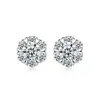 Pendientes de Plata S999 Lanlanjia con Pequeño Diamante y Diamante Grande, Elegante Copo de Nieve de Circonita, Joyería de Oreja Moderna y Sencilla