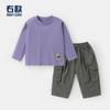Camiseta de Manga Longa para Meninos Roupa de Outono Top para Bebê e Criança Pequena 2026 Nova Roupa Infantil Camisa Básica da Moda para Meninos