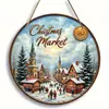 Adornos Navideños Creativos Transfronterizos Artesanías de Madera Redondas Señales para Puerta Serie Colgante de Madera Colgantes Decorativos