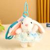 Lindo llavero de peluche de conejito, colgante para mochila escolar, joyería, lindo muñeco de dibujos animados, pareja, pequeños regalos al por mayor