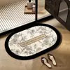 Tapetes de Chão para Banheiro com Estampa de Plantas e Flores Transfronteiriços, Tapetes de Porta de Banheiro Domésticos, Tapetes Absorventes de Água, Resistentes a Manchas e de Fácil Cuidado