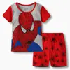 Roupa de Casa de Algodão para Menino de Manga Curta do Homem-Aranha Roupas Infantis Traje Primavera e Verão Roupas de Ar Condicionado Pijama Infantil Cartoon
