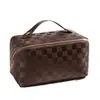 Bolsa de Cosméticos Personalizada de Cuadros de Aspecto Elegante, Gran Capacidad, Portátil, Impermeable, para Cosméticos y Productos de Cuidado de la Piel, Neceser de Viaje