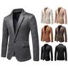 Novedad Otoño/Invierno Traje Estampado de Ante para Hombre Amazon Solapa Retro Traje de una Pieza Estilo Británico Chaqueta Ropa para Hombre