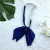 Corbata Jk para Mujer Cian Estilo Japonés Estilo Perezoso Estilo Universitario Uniforme Lazo Doble Capa azul marino Cuello de Camisa Flor