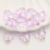Colgante de Mariposa con Gradiente de Imitación de Jade de Vidrio Cuentas Sueltas Materiales para Pulsera de Cuentas Estilo Antiguo Colgante para Accesorios Hanfu Estilo Chino