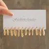 XP17 Pendientes geométricos dorados vintage para mujer, conjunto de pendientes redondos de perlas de moda