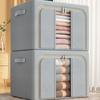 Caja Butina Hogar Tela Oxford Estructura de Acero Caja de Almacenamiento Ropa Plegable Caja de Almacenamiento Mudanza Edredón Ropa Almacenamiento