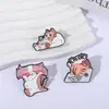 Joyería Transfronteriza Broche Lindo de Animal Pequeño Divertido Gato Naranja Serie Diaria Estilo Commuter Insignia Pin de Fijación para Ropa