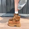 Botines Martin de Ante Retro con Cordones para Mujer 2026 Nuevo Estilo Otoño/Invierno Estilo Chica Popular Versátiles Casuales de Suela Gruesa con Hebilla