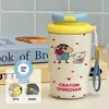 Nueva taza térmica y conservadora de frío, serie de pintura al óleo, un regalo para niños pequeños, portátil para uso en exteriores, taza de café moderna para estudiantes