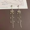 Pendientes Barrocos Largos de Perlas y Pedrería, Elegantes y de Moda, Nuevos Pendientes de Borla Retro Europeos y Americanos para Mujer