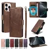 Adecuado para funda de cuero iPhone 18 Pro, Samsung S26 billetera con ranura para tarjeta patrón de piel de vaca hebilla lateral funda protectora A27 color sólido