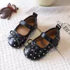Otoño 2026 Nuevos Zapatos de Cuero para Niñas Zapatos Mary Jane Zapatos Bajos Zapatos Planos para Niñas Pequeñas Zapatos de Princesa Infantiles de Puntos