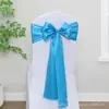 Comércio Exterior Fita de Cetim Flor de Laço para Encosto de Cadeira Fabricante Atacado Decoração de Capa de Cadeira para Casamento Banquete Hotel Fita de Cetim