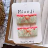 Nuevo clip para el pelo de niños con lazo de caramelo a cuadros naranjas y estrella, goma para el pelo, pasador para niñas, scrunchie naranja-verde