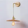 Lámpara de pared pequeña para cabecera de cama nórdica vintage, mesita de noche de dormitorio con interruptor, color nogal, madera maciza, lámparas creativas nostálgicas