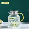 Tetera de Agua Fría Gran Capacidad Cápsulas de Arroz Patrón Martillado Tetera de Agua Fría Resistente a Altas Temperaturas Antiexplosión Alto Borosilicato Tetera de Agua Hervida Fría Jugo Bebida Fría