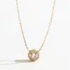 Collar Redondo de Acero de Titanio con Colgante Incrustado de Diamantes Estilo Europeo y Americano para Mujer, Versátil y Elegante, Cadena para Clavícula Completa de Circonita Colorida Joyería de Moda