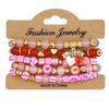 Pulsera elástica con cuentas de arroz para mujer, estilo festivo transfronterizo europeo y americano, joyería con bandera de amor de colores, accesorios Yiwu