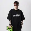 Camiseta Pesada de Manga Curta 220g Masculina Verão Ombro Caído 7/8 Camiseta Oversize Coringa Manga Meia Manga Manga Meia Manga
