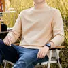 Camiseta de base de terciopelo de una sola pieza, doble cara, cuello alto medio, para hombre, Otoño e Invierno, manga larga, para calentar, 25 estilos nuevos