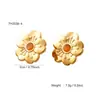 Collar Colgante de Flor Elegante Coreano de Nicho para Mujer Acero Inoxidable Chapado en Oro de 18 Quilates Encanto de Playa Set de Joyería de Lujo