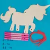 Carillón de viento de madera para jardín de infantes, creativo, para colorear, grafiti, para niños, bricolaje, hecho a mano, material de carillón de viento de conejo, accesorios, bolsa