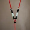 Colgante Ágata Jade Cuerda para Colgar Collar para Hombres y Mujeres Cordón Hebilla de Paz Colgante de Jade Cuerda para Colgar Jade Hetian Buda Perla Barril Verde Aceite Cuerda
