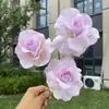 Flor artificial de rosa de primavera degradada de 3 cabezas para boda y decoración del hogar, al por mayor