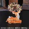 Presente de ano novo: ornamento criativo para casa de veado floral decorado com esmalte, caixa decorativa feng shui, pequena caixa de armazenamento de bugigangas de veado