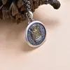 Pingente personalizado em prata de lei S925 masculino estilo retrô retrô étnico feito à mão fosco design de nicho estilo moda nacional sólido