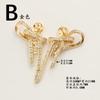 Chapado en cobre oro real nicho elegante textura lazo micro incrustado circonita pin de oreja vacío gota de oreja diy accesorios para pendientes